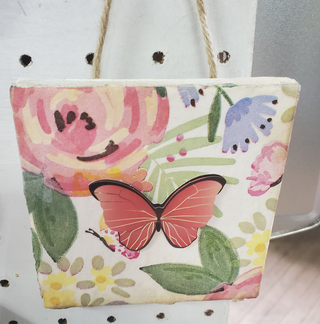 Nikki's Nook Floral Butterfly Canvas